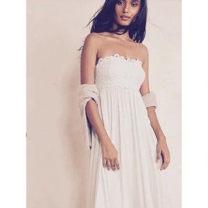 Free People Adella Corset Maxi Dress | Strapless | White/Ivory | XS